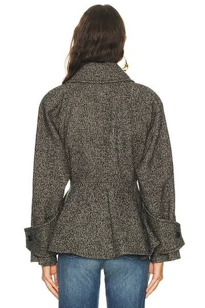 Chloé Double-breasted Herringbone Oversized Peplum Coat In Multi