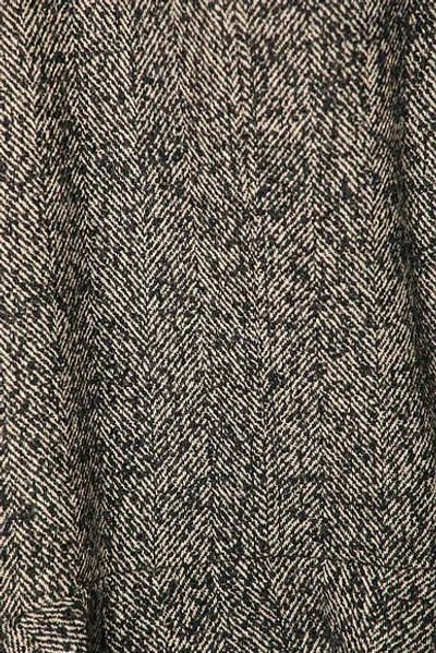 Chloé Double-breasted Herringbone Oversized Peplum Coat In Multi