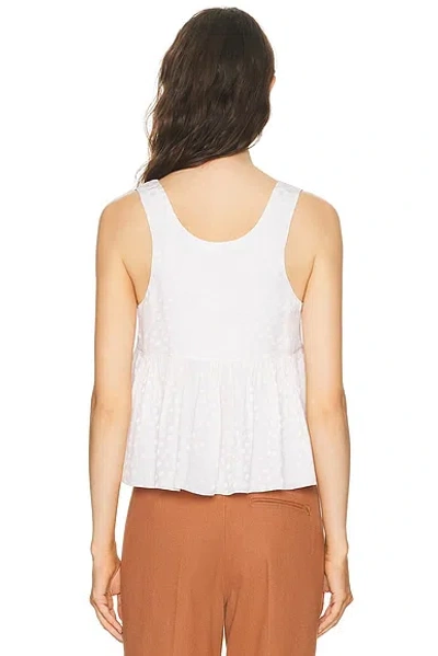 Chloé Dot Silk Jacquard Sleeveless Peplum Blouse In White