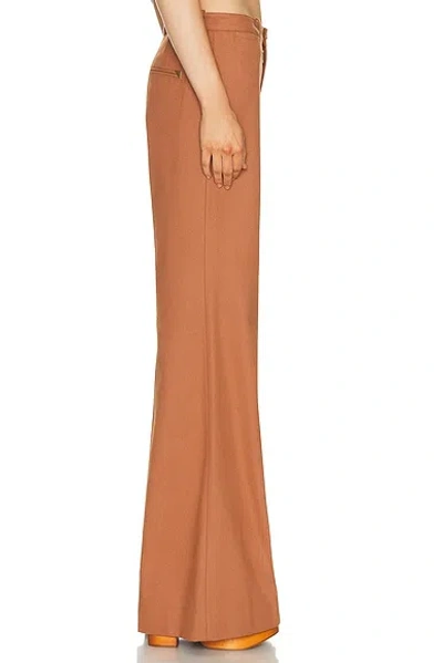 Chloé Chloe Women Pantalone Dalla Gamba Ampia In Cotone Mattone In Brown