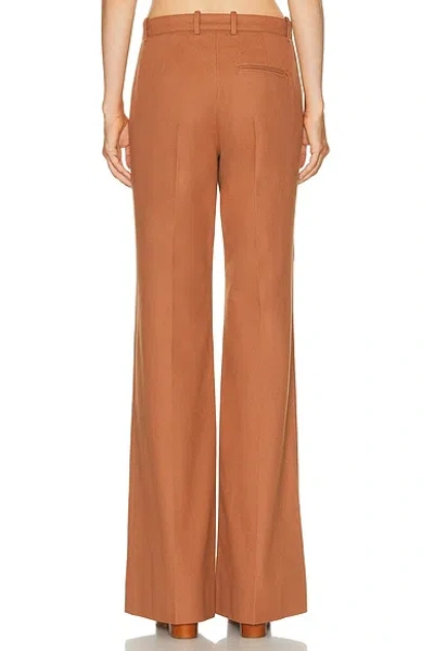 Chloé Chloe Women Pantalone Dalla Gamba Ampia In Cotone Mattone In Brown