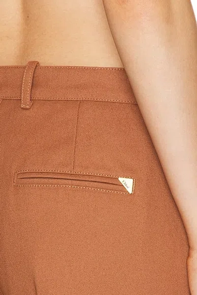 Chloé Chloe Women Pantalone Dalla Gamba Ampia In Cotone Mattone In Brown