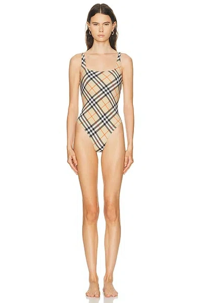 Burberry Sabina One Piece Swimsuit In Multi