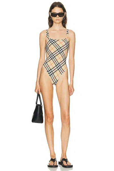Burberry Sabina One Piece Swimsuit In Multi