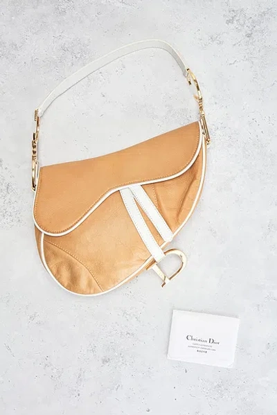 Pre-owned Dior Saddle Bag In Sand