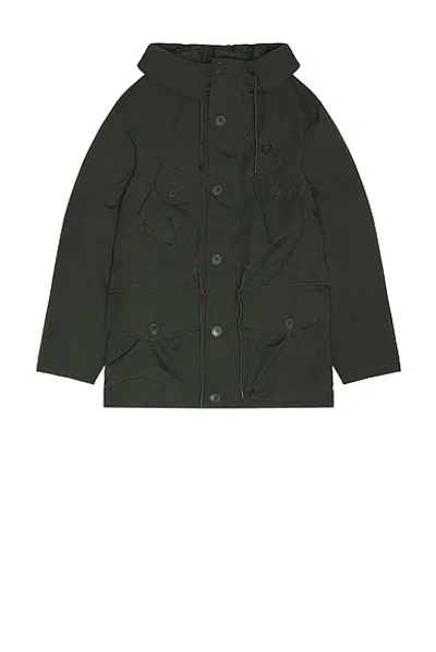 Fred Perry Patch Pocket Puffer Jacket In Green
