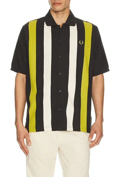 Fred Perry Vertical Stripe Knitted Shirt In Multi