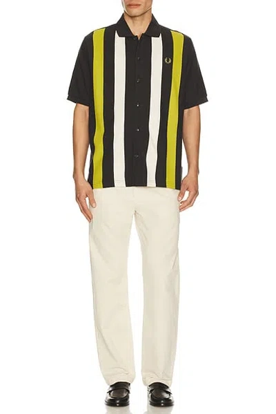 Fred Perry Vertical Stripe Knitted Shirt In Multi