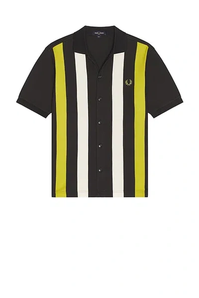 Fred Perry Vertical Stripe Knitted Shirt In Multi