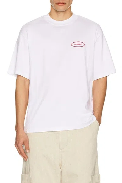 Jacquemus Crew Neck Short Sleeve Fitted T-shirt In White