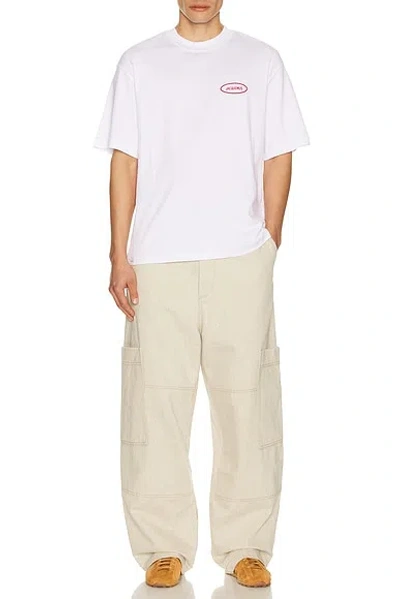 Jacquemus Crew Neck Short Sleeve Fitted T-shirt In White