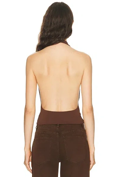 Mimchik Nico Cowl Halter Top In Brown