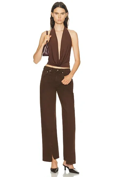 Mimchik Nico Cowl Halter Top In Brown