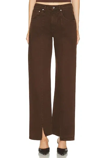 Mimchik Split Hem Wide Leg In Brown