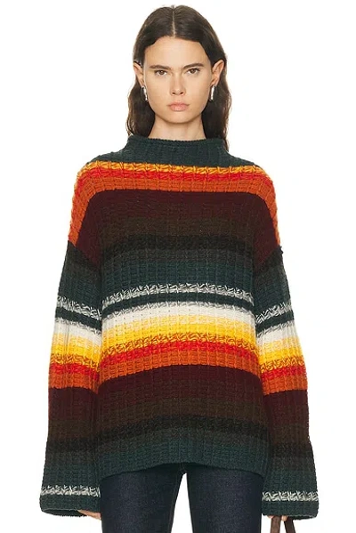 Khaite Yanis Oversized Ribbed Striped Cashmere Sweater In Multi