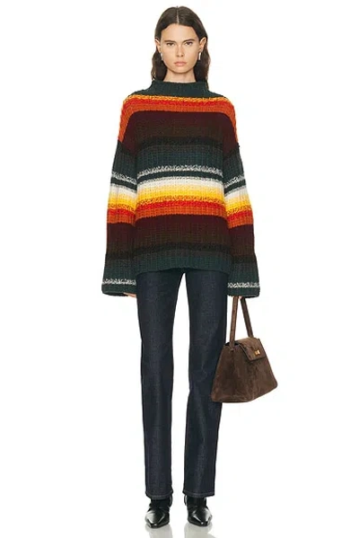 Khaite Yanis Oversized Ribbed Striped Cashmere Sweater In Multi