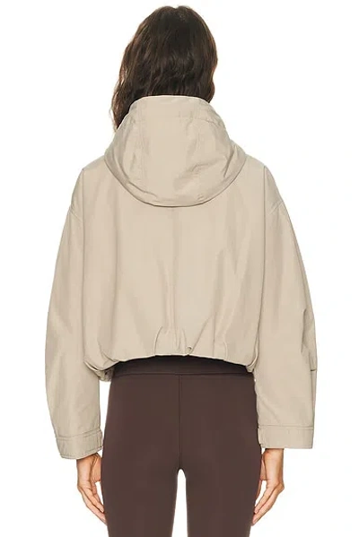 Moncler Eucalyptus Hooded Jacket Drawstring Front Pockets In Neutral