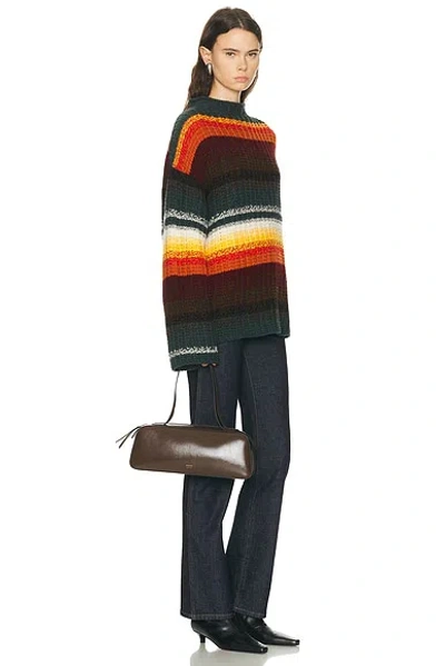 Khaite Simona Crackle Patent Elongated Tote Bag In Brown