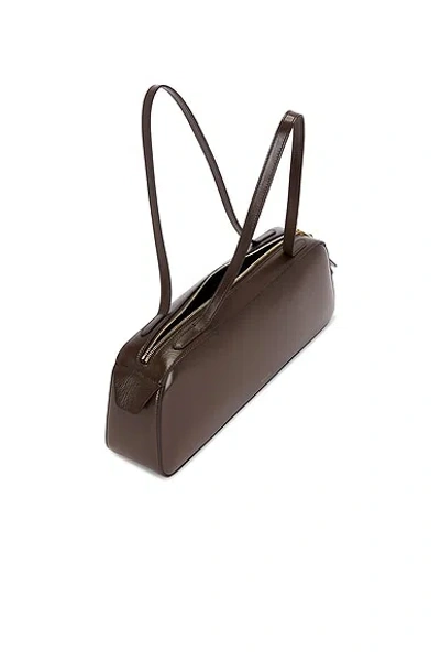 Khaite Simona Crackle Patent Elongated Tote Bag In Brown