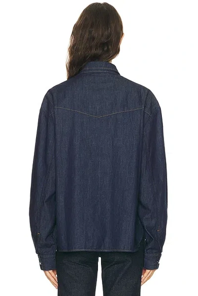 Khaite Grenon Denim Cropped Shirt In Blue