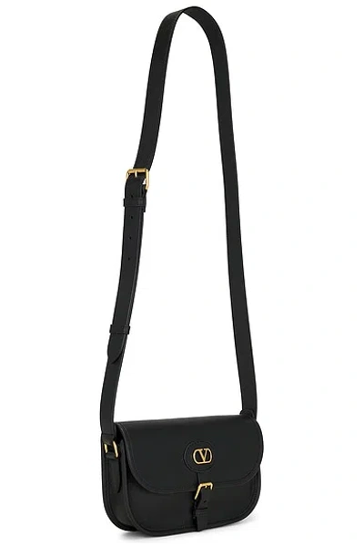 Valentino Garavani Antibes Leather Crossbody Bag Adjustable Strap In Black