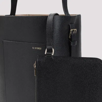 Valextra Medium Soft Grained Leather Tote Bag In Blue