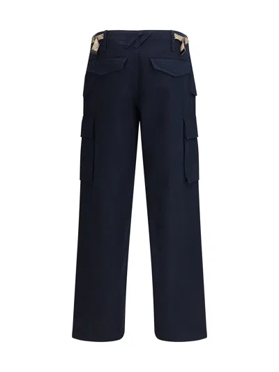 Burberry Cyrus Cargo Trousers Multiple Pocket Design In Blue