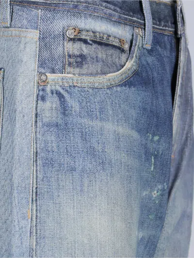 Our Legacy Mens Digital Denim Print Third Cut Faded-wash Denim Jeans In Blue