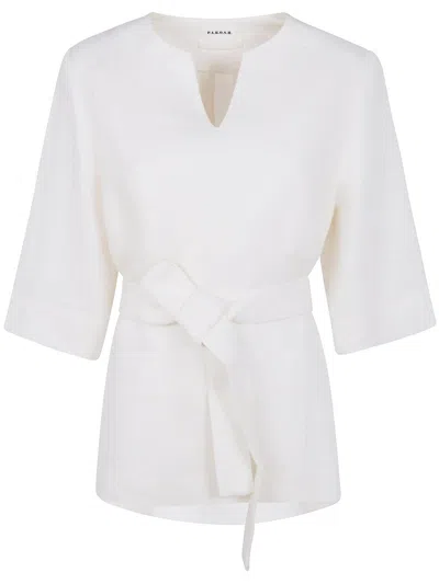 P.a.r.o.s.h Parosh Belted Blouse In White