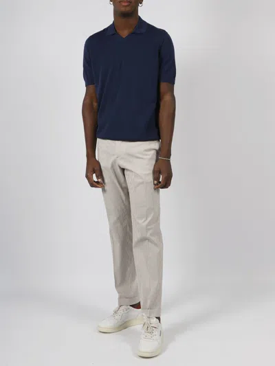 Drumohr Buttonless Polo In Blue