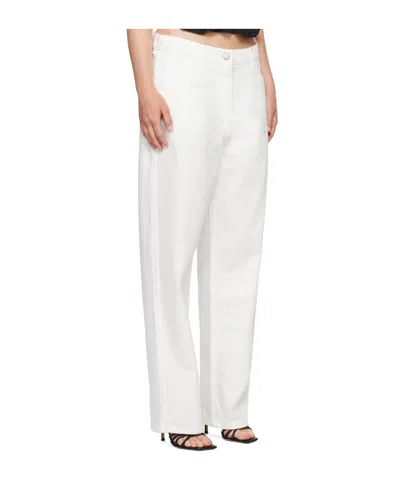 Magda Butrym Belt Loop Jeans In White