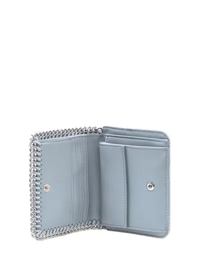 Stella Mccartney Laminated Wallet With Chain In Blue
