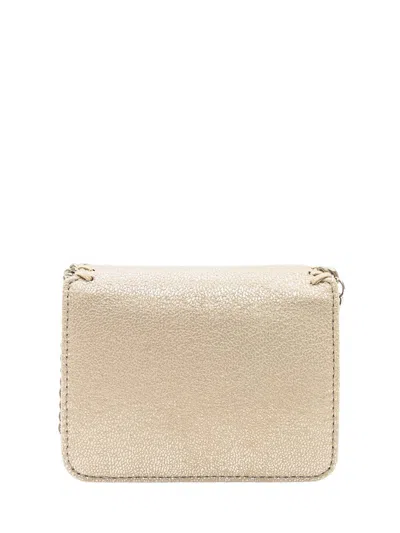 Stella Mccartney Laminated Wallet With Chain In Neutral