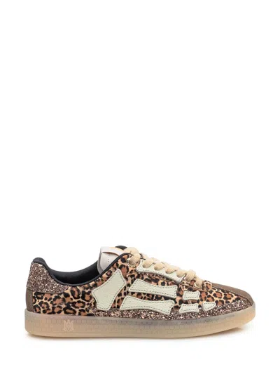 Amiri Leopard Pacific Bones Low-top Womans Sneakers In Brown