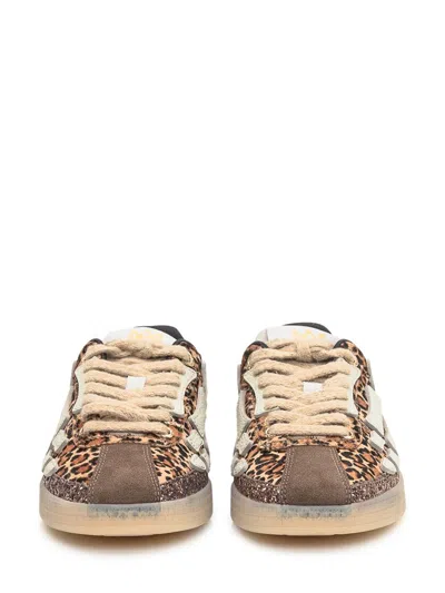 Amiri Leopard Pacific Bones Low-top Womans Sneakers In Brown