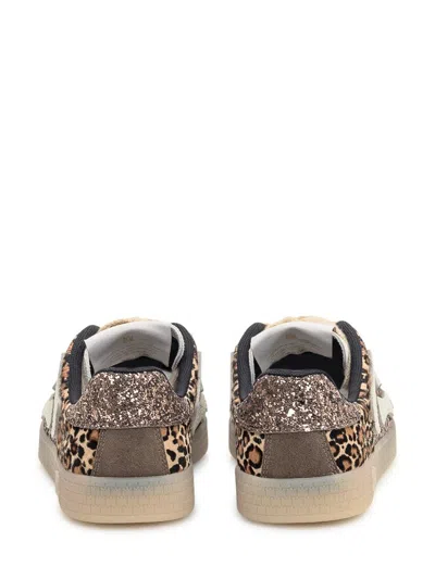 Amiri Leopard Pacific Bones Low-top Womans Sneakers In Brown