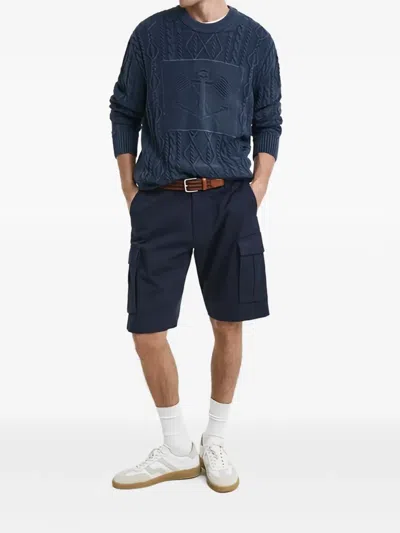 Gant Flap-pocket Cargo Shorts In Blue