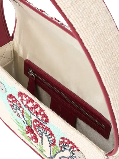 Staud Tommy Bead-embellished Satin Shoulder Bag In Blue