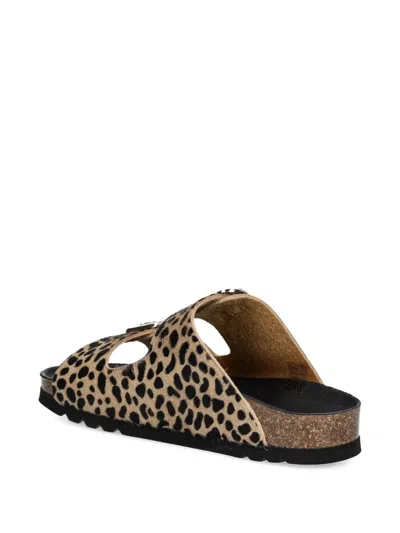 Scholl Noelle Leopard-print Slides In Neutral