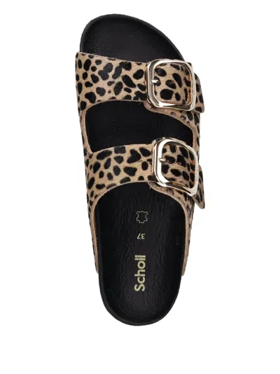 Scholl Noelle Leopard-print Slides In Neutral