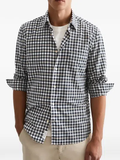 Marc O'polo Check-patterned Hirt In Blue