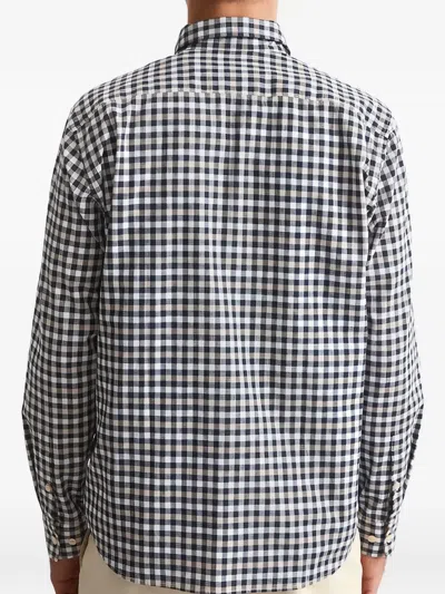 Marc O'polo Check-patterned Hirt In Blue