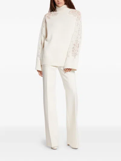 Elie Saab Crepe Trousers In White