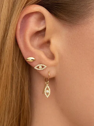 Jennifer Meyer Mini Evil Eye Diamond Stud Earrings In Gold