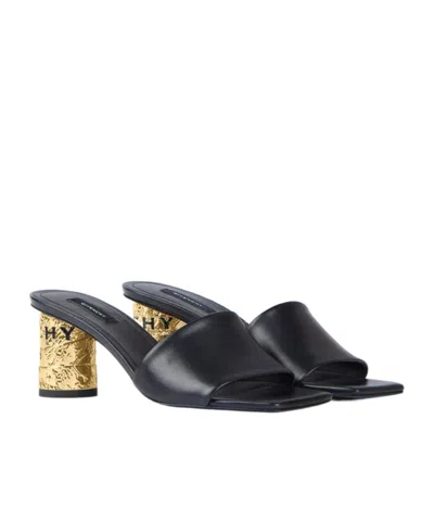 Givenchy 65mm Logo Heel Leather Mule Sandals In Multi