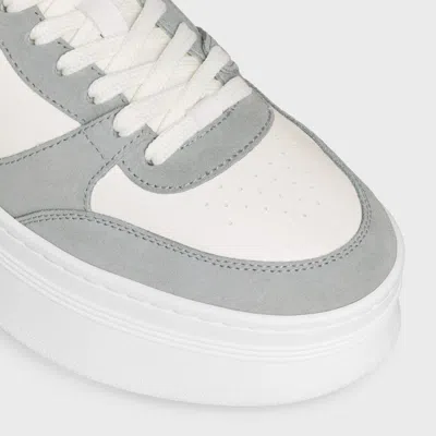 Celine Block Wedge Sneaker With Triomphe Patch In Calfskin And Suede Calfskin In Multi