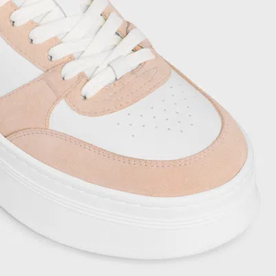 Celine Block Wedge Sneaker With Triomphe Patch In Calfskin And Suede Calfskin In Multi