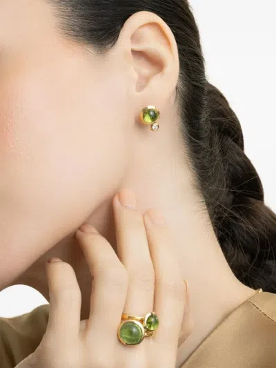 橄榄石钻石蝴蝶结耳环