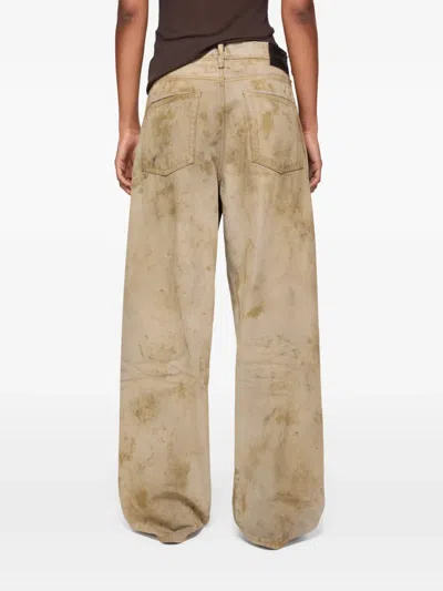 Acne Studios Logo-patch Denim Trousers In Neutral