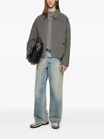 Acne Studios 1981 Logo-patch Trousers In Blue